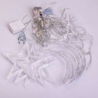 Електрична гірлянда Зірка штора 3 метри на вікно для фотозон мультиколор (80457)