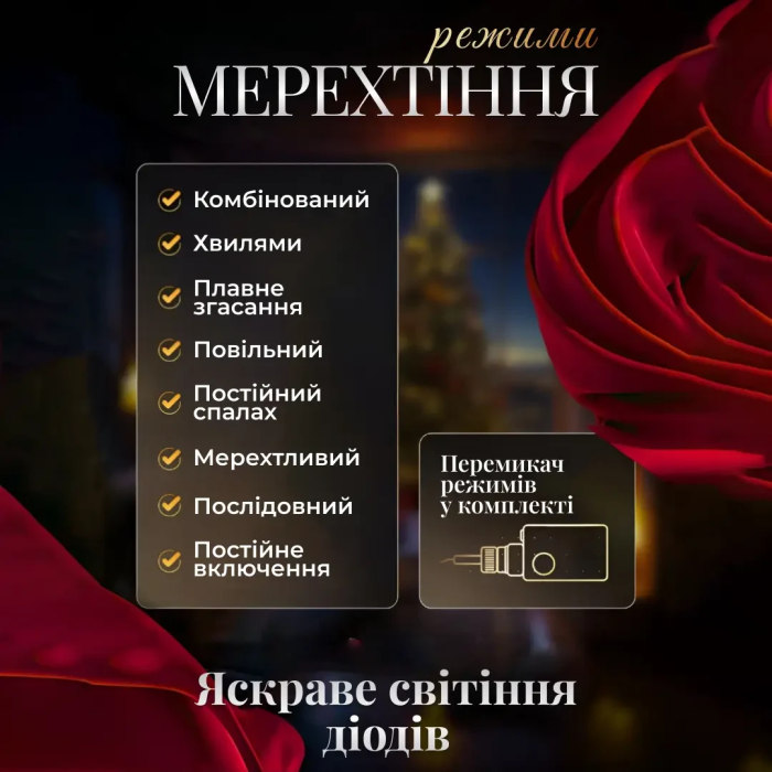 Електрична гірлянда Зірка штора 3 метри на вікно для фотозон мультиколор (80457)