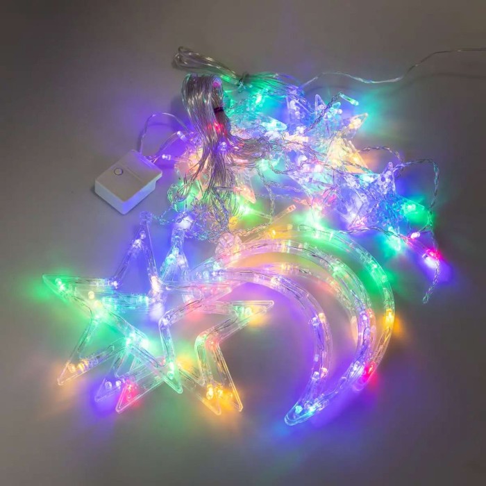 Електрична гірлянда Зірка штора 3 метри на вікно для фотозон мультиколор (80457)