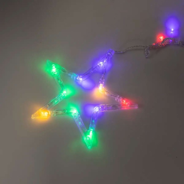 Електрична гірлянда Зірка штора 3 метри на вікно для фотозон мультиколор (80457)