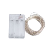 Гірлянда роса 10 метрів крапля на батарейках на 100 led білий дріт біла 100L10MWW (26823)