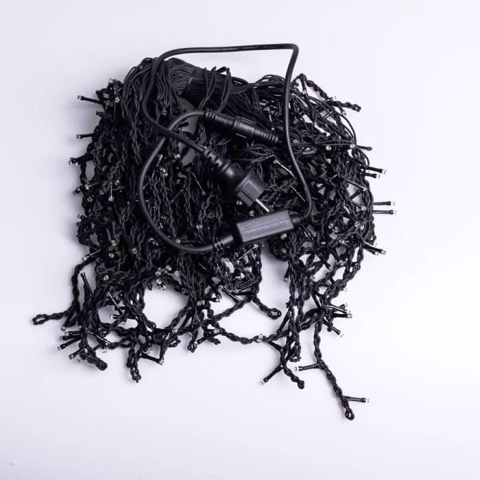 Вулична гірлянда бахрома 20 (м) 390 led світлодіодів зовнішня мультиколор чорний дріт 20MBML (18570)