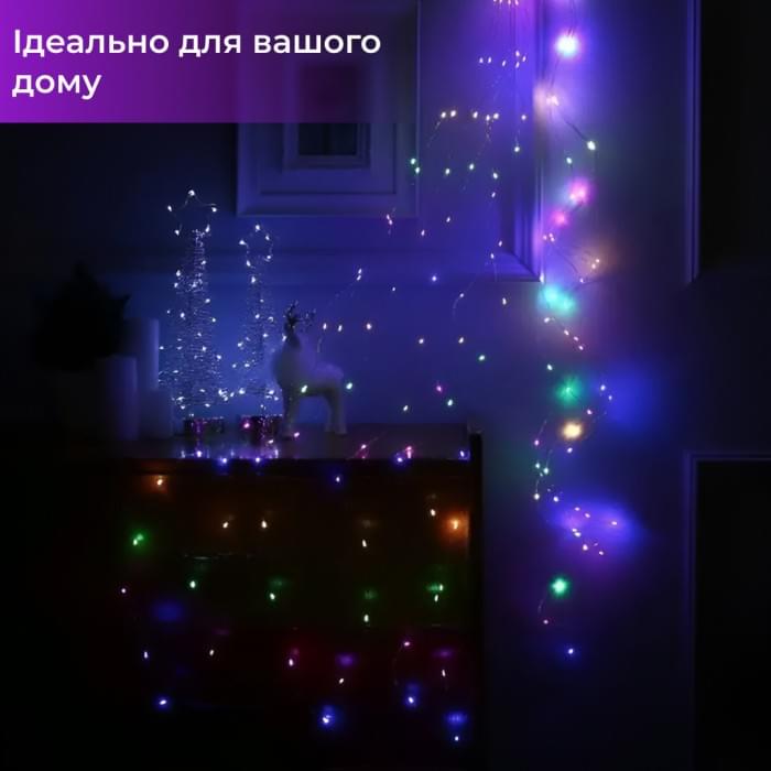 Гірлянда світлодіодна на батарейках GarlandoPro 30LED 3м мідний дріт гірлянди роса 1733017ML (52949)