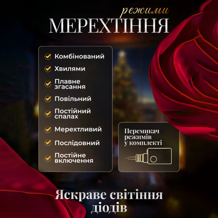 Електрична гірлянда Зірка штора 3 метри на вікно для фотозон жовта (78766)