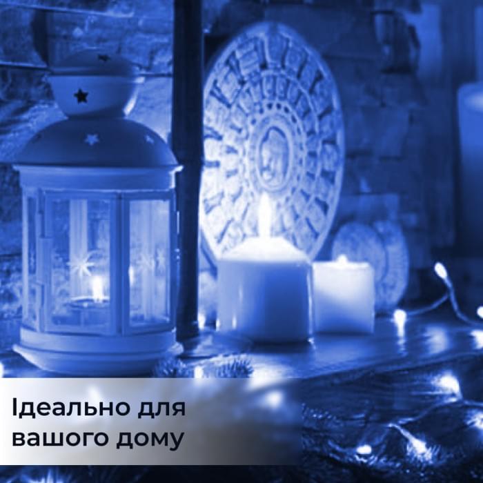 Гірлянда світлодіодна на батарейках GarlandoPro 30LED 3м мідний дріт гірлянди роса Синій 1733018BL (67313)