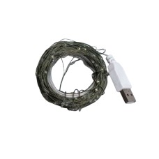 Гірлянда роса 20 метрів USB на 200 led світлодіодів крапля на зеленому дроті біла USB200L20MGW (84224)