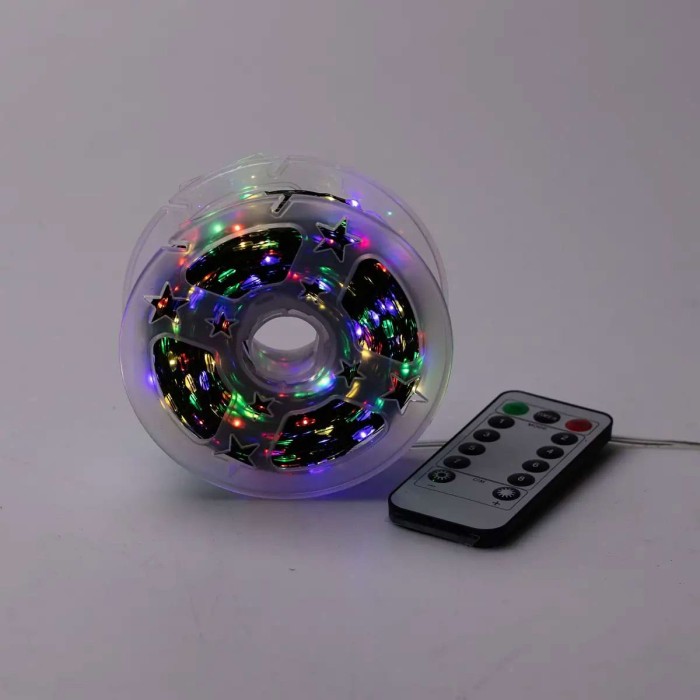 Гірлянда роса на пульті 100 метрів на 1000 led світлодіодів крапля на зеленому дроті мультиколор 1000L100MGML (53852)