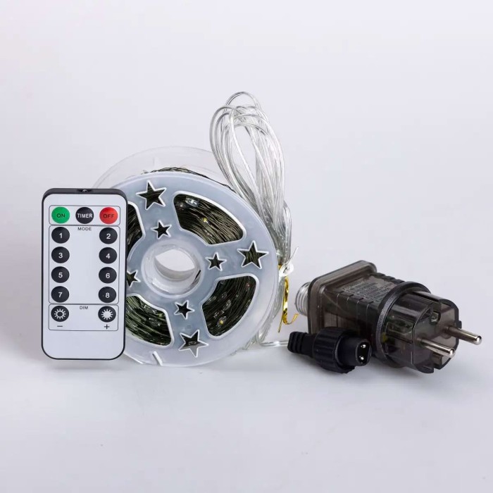 Гірлянда роса на пульті 100 метрів на 1000 led світлодіодів крапля на зеленому дроті мультиколор 1000L100MGML (53852)