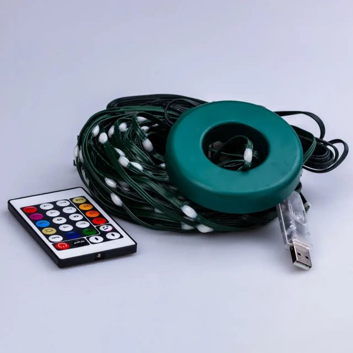 Розумна гірлянда Smart 250 LED довжина 2,5 м з керуванням зі смартфона зелена, мультиколор 1733043GR (70603)