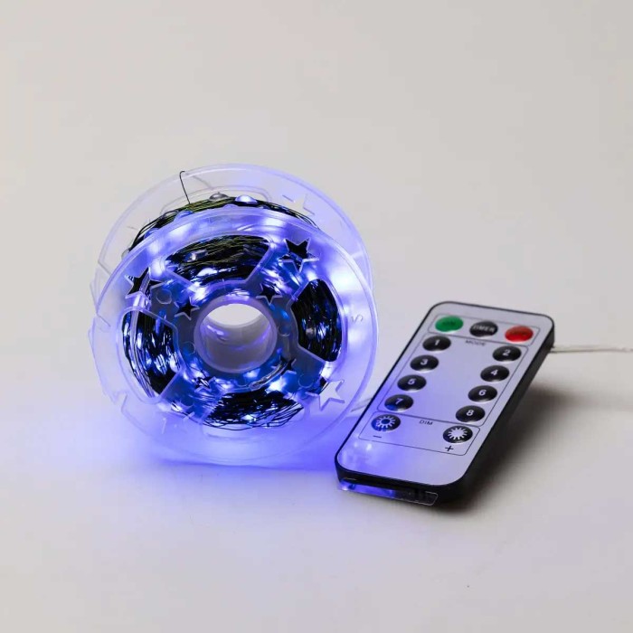 Гірлянда роса на пульті 50 метрів на 500 led світлодіодів крапля на зеленому дроті синя 500L50MGBL (82504)