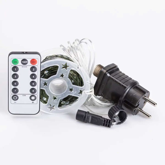 Гірлянда роса на пульті 50 метрів на 500 led світлодіодів крапля на зеленому дроті синя 500L50MGBL (82504)