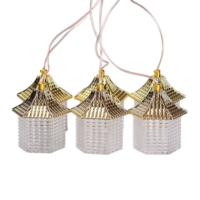 Гірлянда штора з фігурками Ліхтар 3 метри 6 ламп тепле жовте світло 6L3MLIG (34780)