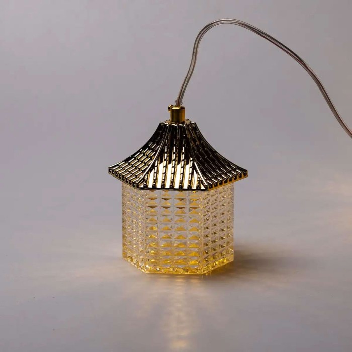 Гірлянда штора з фігурками Ліхтар 3 метри 6 ламп тепле жовте світло 6L3MLIG (34780)