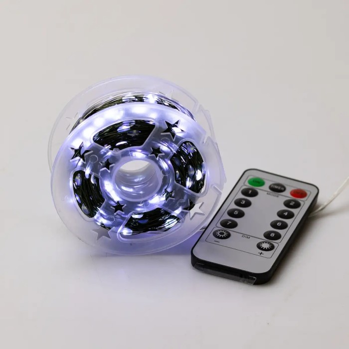 Гірлянда роса на пульті 50 метрів на 500 led світлодіодів крапля на зеленому дроті біла 500L50MGW (28768)