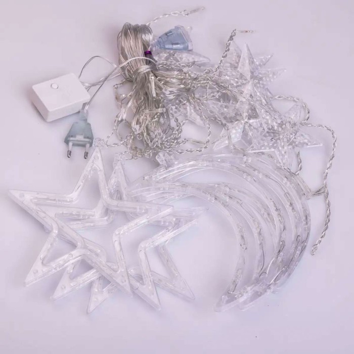 Електрична гірлянда Зірка штора 3 метри на вікно для фотозон синя (86970)