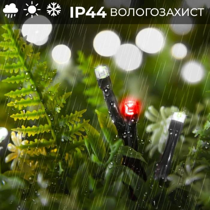 Гірлянда нитка 6м на 50 LED лампочок світлодіодна чорний провід 8 режимів роботи M100LEDML (72618)
