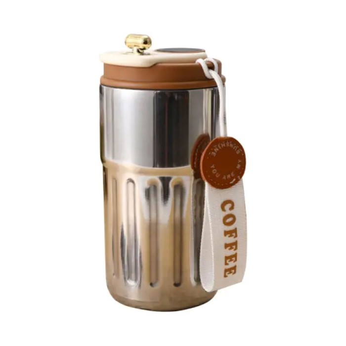 Термочашка Coffee з датчиком температури 500 мл коричнева HP-14-10BR (37225)