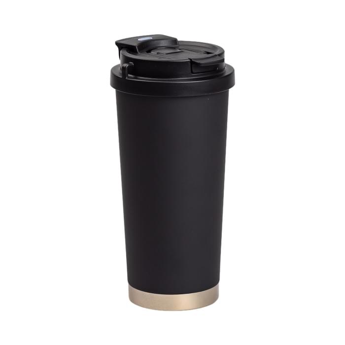 Термочашка Coffee з нержавіючої сталі з ремінцем 500 мл чорна HP-14-17B (18240)