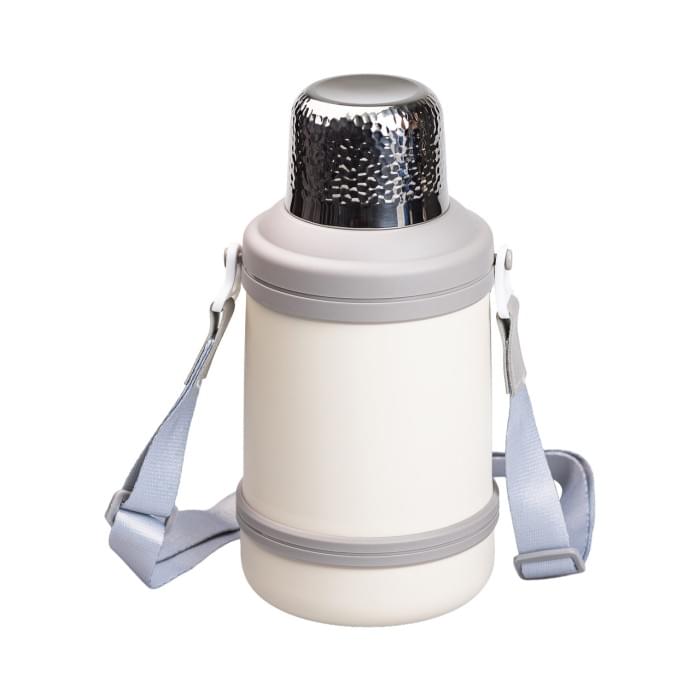 Термос Vacuum Cup 1.5 літра з ремінцем і складною ручкою білий HP-14-21W (84216)