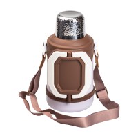 Термос Vacuum Cup 1.5 літра з ремінцем і складною ручкою коричневий HP-14-21V (83506)