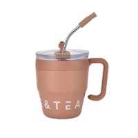Термочашка Coffee & Tea з трубочкою коричнева HP-14-23BR (81139)