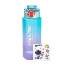 Пляшка для води Keep Going 650 мл з наклейками блакитна HP-14-47BL (47855)