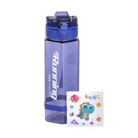 Пляшка для води 760 мл з трубочкою та наліпками синя HP-14-48BL (87209)