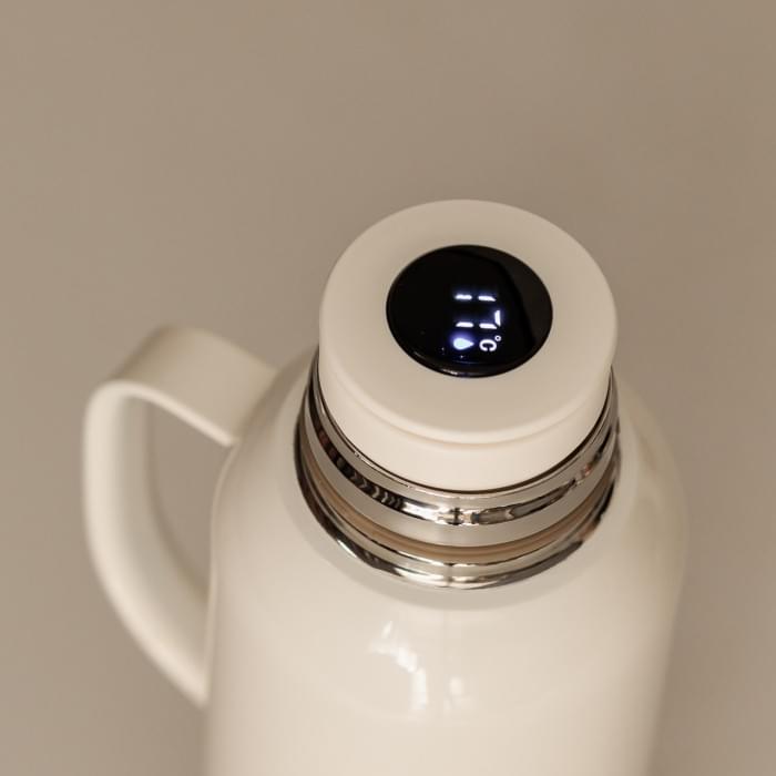 Термос Vacuum з датчиком температури на 820 мл білий HP-14-55W (26547)