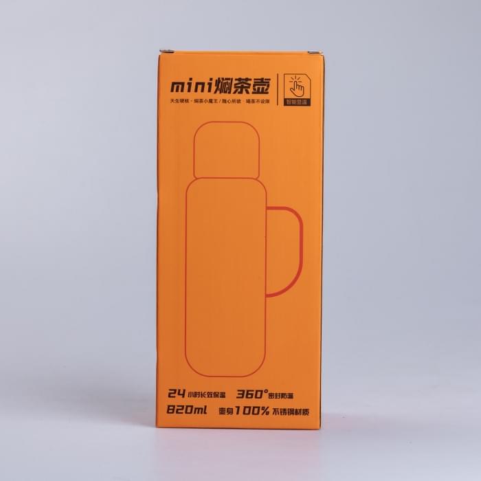 Термос Vacuum з датчиком температури на 820 мл помаранчевий HP-14-55O (64691)