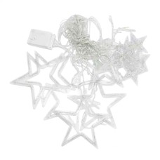 Гірлянда штора 3х0,7 м Зірки на 108 LED лампочок світлодіодна 6 великих та 6 маленьких зірок 9В 8 режимів Синій 1733054BL (80996)