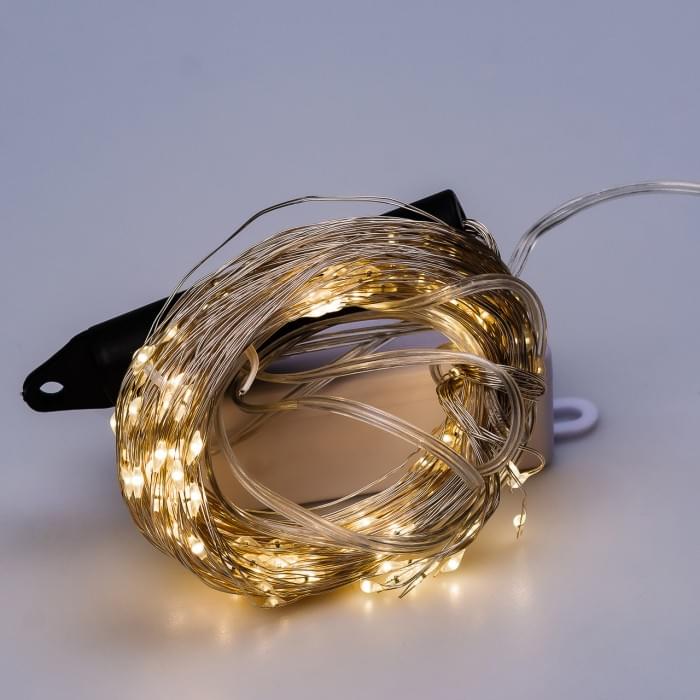Гірлянда світлодіодна кінський хвіст GarlandoPro 200LED Роса 2м 10 ліній Жовтий 1733012Y (87770)