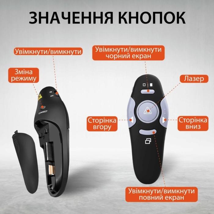 Пульт для презентацій USB указка клікер на 10 метрів UR147B (52086)