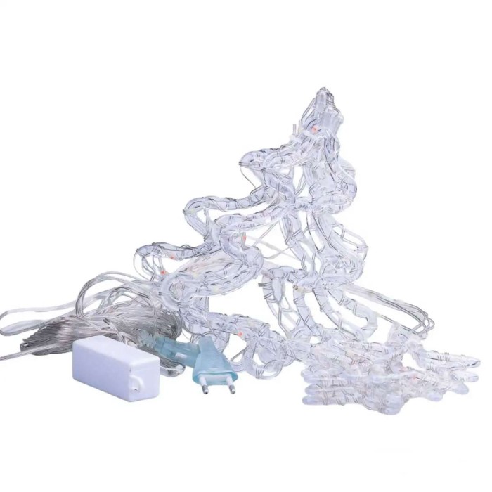 Гірлянда штора світлодіодна GarlandoPro зірка та ялинка 120LED 3х0,9 м 8 режимів Білий 1733071W (53001)