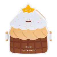 Дитячий ланч бокс на дві секції 950 мл пластиковий з вилкою та ложкою "Тістечко" Коричневий HP12271BR (35940)