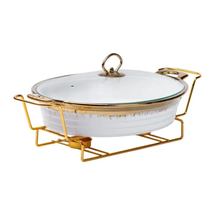 Настільна мармітниця 41х25х15.5 см марміт керамічний для других страв 2 л HP1027 (44227)