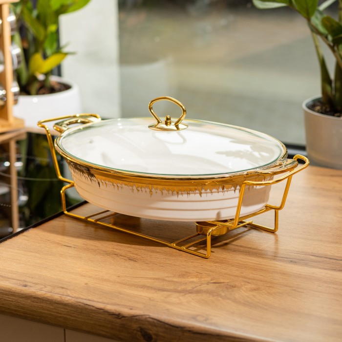 Настільна мармітниця 41х25х15.5 см марміт керамічний для других страв 2 л HP1027 (44227)