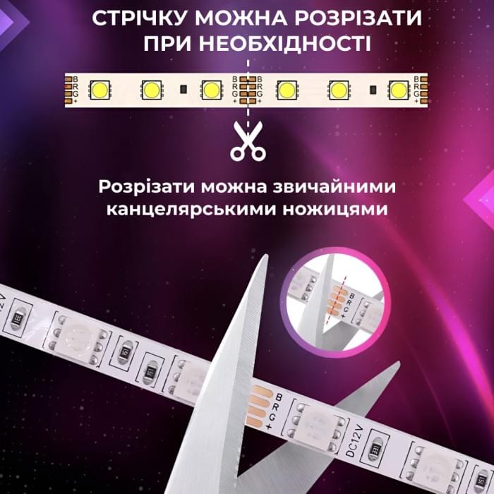 Стрічка світлодіодна з пультом GarlandoPro RGB 5050 водостійка 300 LED 5m led лента (22924)
