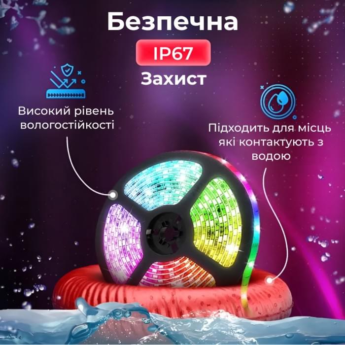 Стрічка світлодіодна з пультом GarlandoPro RGB 5050 водостійка 300 LED 5m led лента (22924)
