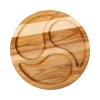 Менажниця дерев'яна 25 см кругла на 3 секції, ясен T10W250 (59706)