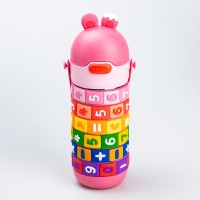 Термос дитячий інтерактивний 430 мл із цифрами Рожевий (45161)