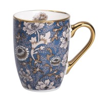 Керамічна кружка 400 (мл) із золотим обідком для чаю та кави RX-N240665BLW (18213)