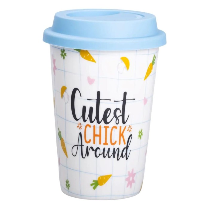 Керамічна склянка з силіконовою кришкою та отвором для трубочки 420 (мл) кружка без ручки RX-N240546CA (37216)