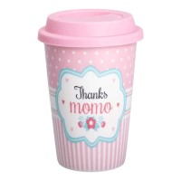 Склянка керамічна 420 (мл) з силіконовою кришкою Thanks momo (69263)