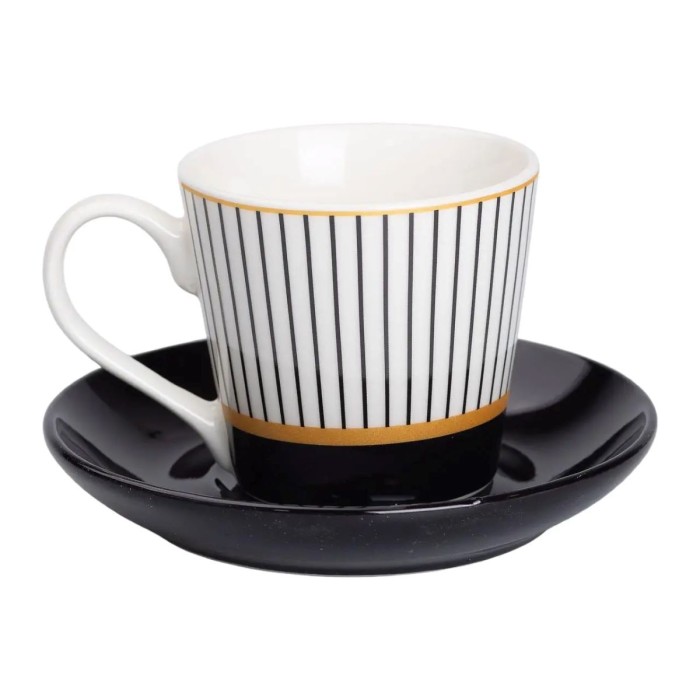 Керамічна чашка з блюдцем 200 (мл) для чаю та кави RX-N24708WP (86490)