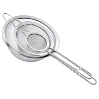 Набір ситечок 3 штуки для чаю круп та борошна 8,10 та 12 см з нержавіючої сталі (41726)