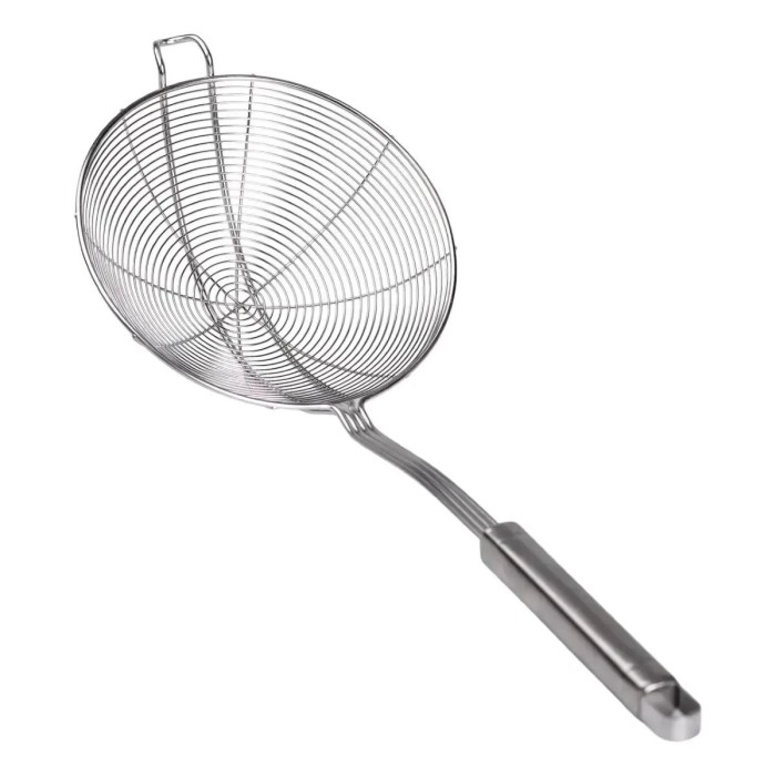 Шумівка з нержавіючої сталі з ручкою Ø 14 см для фритюру (17897)