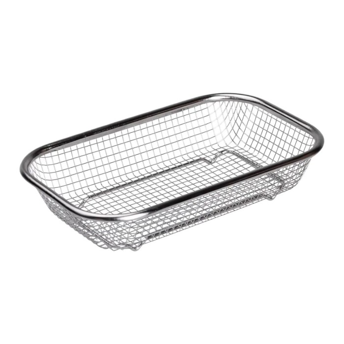 Сито-кошик для миття овочів та фруктів 24х15х5 см друшляк з нержавіючої сталі (81238)