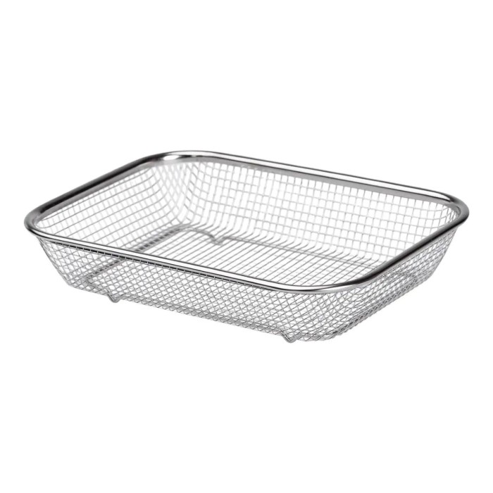 Сито-кошик для миття овочів та фруктів 29.5х21х6 см друшляк з нержавіючої сталі (47652)