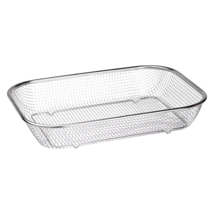 Сито-кошик для миття овочів та фруктів 37.5х27.5х6.8 см друшляк з нержавіючої сталі (11502)