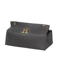 Серветниця автомобільна з еко шкіри 20х7.5х11.5 см органайзер для серветок, Сірий (26043)